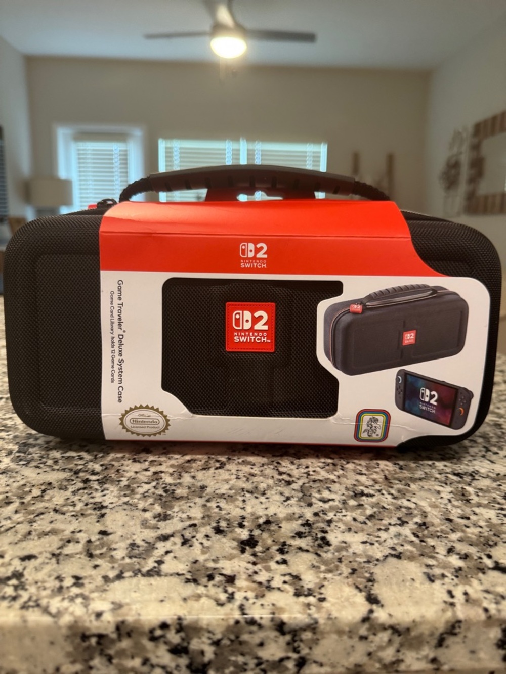 Nintendo Switch Black Travel Case with Red Logo Accent